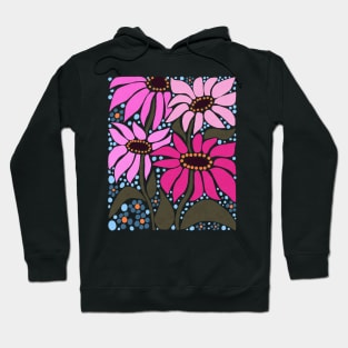 Cute pink wildflower boho Art Nouveau for the summer time Hoodie